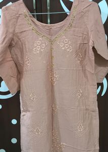 Cream Colour Suit Set( Kurta, Pent &amp; Dupatta) For