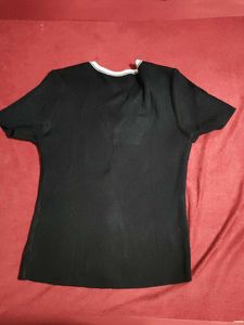 Black &amp; White V-Neck Top