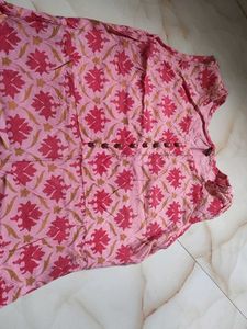 Pink Floral Print Pinterest Vibe Sleeveless Kurta
