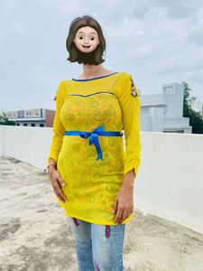 Yellow Net Top