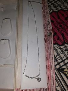 Pure Silver Necklace With Earings