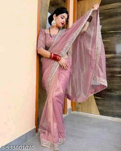 New Partywear Saree Attached With Blouse