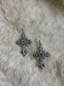Goth cross earrings