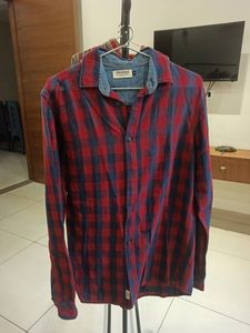 Jack  Jones Red And Blue Shirt , Long Sleev