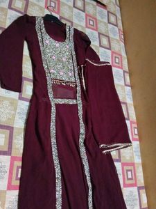 Elegant Maroon skirt dress