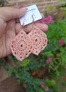 Peach Handmade Crochet Earrings