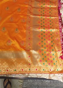 Rose And Mustard Coloured Saree
