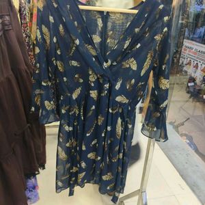 One Piece Brown Tiered Mini Dress,2_set