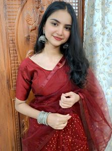 Glitter Maroon Lehenga Choli✨️🌷