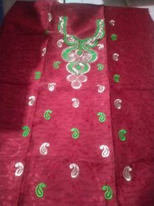Dress Material Cotton, Maroon &amp;Popti Salwar