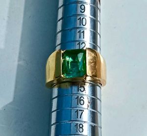 Gold Plated Emerald Ring