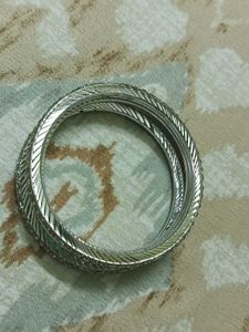 White Stone Mettel Bangles Set