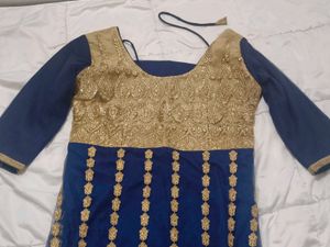 Elegant Blue &amp; Gold Kurta Set