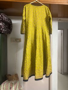 “Melange” Lime Green Shimmer Kurta + Coat