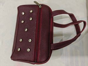Maroon Clutch with Embellishments