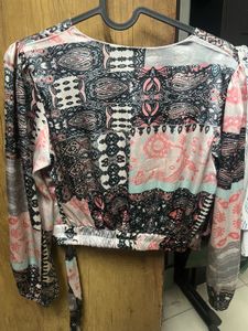 Patterned Wrap Top