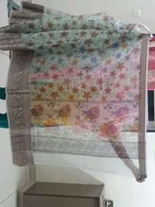 Floral Print Organza Saree