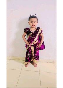 Kids Velvet Peshwai Patal/saree