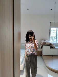 Colorful Geometric Print Relaxed Fit Top