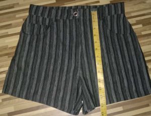 Black Stripe High Waist Shorts