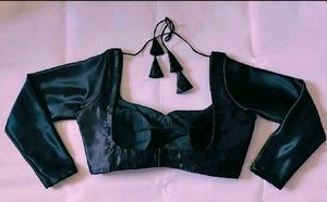 Satin Padded Full Sleeve Back Hook Blouse