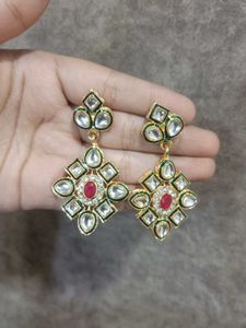 Elegant Kundan Dangle Earrings