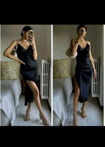 Zara Asymmetric Wrap Slit Midi