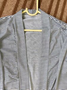 Striped Open Front Shrug