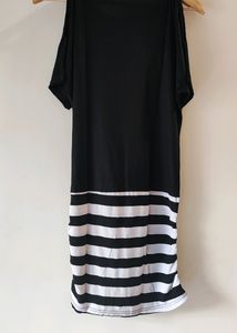 Black N White Long Dress Size L-XL