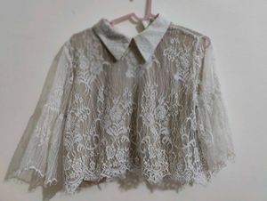 Lace Collared Top