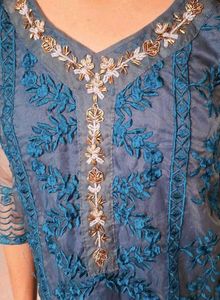 Blue Embroidered Kurta set🌻