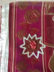 Maroon Colour Cotton , Gota Patti Work Saree