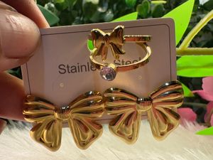 🎀Bow Earing And Ring Set