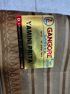 Gangore Cotton Saree With Stitched Peticoat
