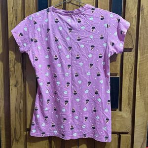 Cute Pink Heart Night Pajama Set