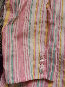 Pink And White Kurta Set