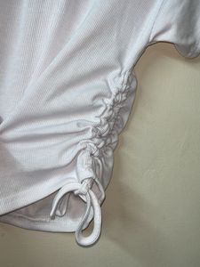 White Ribbed Crop Top