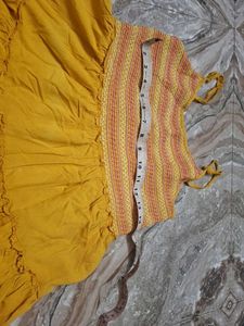 Mustard Yellow Fit And Flare Dress