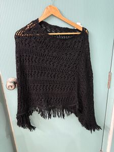 Black Poncho Cape For Women