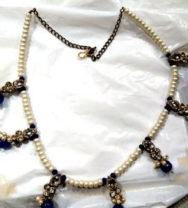 Pearl & Blue Stone Necklace