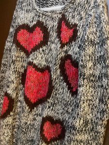 Womens Heart Design Woolen Sweater