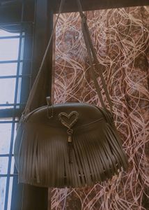 Fringe Heart Crossbody Bag
