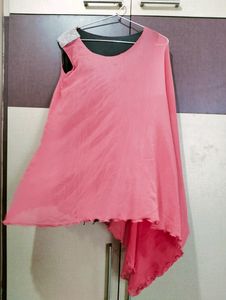 Pink One Side Sleeveless Top