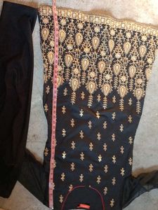 Black &amp; Gold Embroidered Kurti, Pent,Hills
