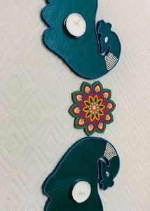 Wooden Rangoli Patch With Tealight Holder
