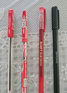 4 Ball Point Red Pens