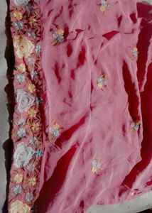 Rose Colour Silk Shalwar Kmeez Duptta