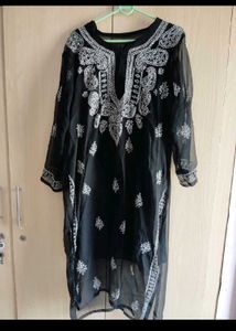 Black Embroidered Kurta