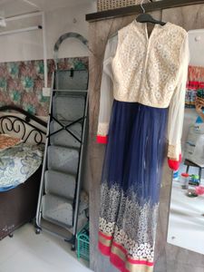 Flat 799 Navy Blue Gown with gharara