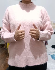 Aesthetic Pastel Pink Furry Jumper